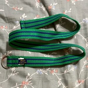 Polo by Ralph Lauren Green with Blue Stripe Kids D-Ring Belt